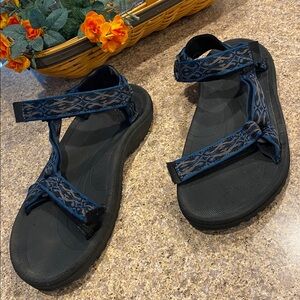 Teva 6584 Sandals Water Walking Hiking Blue Black Gray Velcro US 11 USED Mens